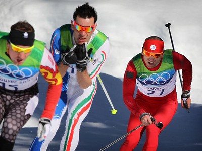 Martin Bajčičák počas behu na lyžiach na 30 km