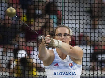 Na snímke slovenská reprezentantka Martina Hrašnová počas kvalifikácie v hode kladivom žien na majstrovstvách sveta v atletike
