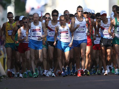 Matej Tóth počas pretekov na 50 km