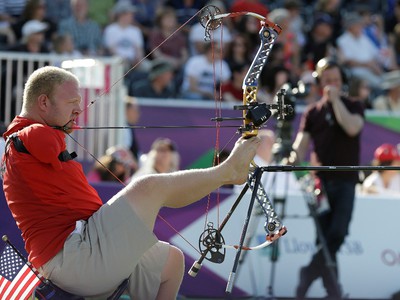 Matt Stutzman počas paralympijskej súťaže