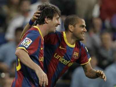 Lionel Messi a Dani Alves
