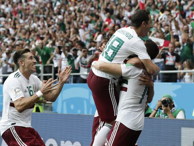 Mexické oslavy po góle na 2:0
