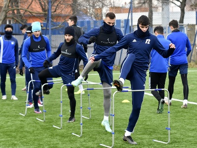 Prvý tréning hráčov MFK Zemplín Michalovce na umelom trávniku po štarte zimnej prípravy na jarnú časť futbalovej Fortuna ligy