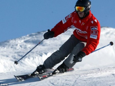 Michael Schumacher počas lyžovaćky