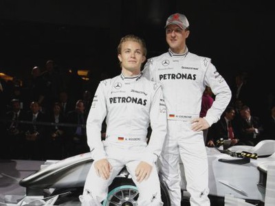 Michael Schumacher a Nico Rosberg
