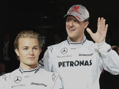 Michael Schumacher a Nico Rosberg