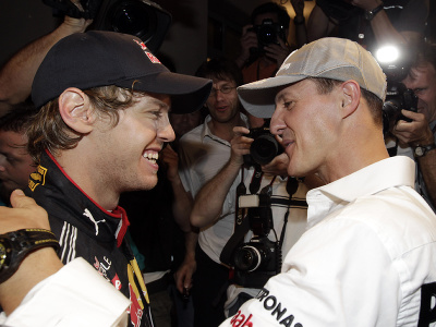 Mladý Sebastian Vettel a Michael Schumacher