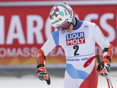 Švajčiarka Michelle Gisinová počas finále super-G Svetového pohára alpských lyžiarok vo francúzskom stredisku Courchevel/Meribel