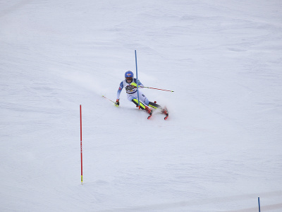 Mikaela Shiffrinová počas slalomu v Lenzerheide