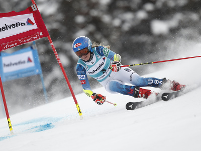 Mikaela Shiffrinová počas obrovského slalomu v Lenzerheide
