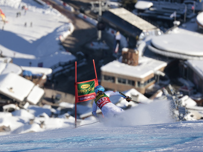 Mikaela Shiffrinová počas 2. kola obrovského slalomu v Courcheveli
