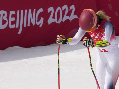 Americká lyžiarka Mikaela Shiffrinová po super-G žien na ZOH 2022