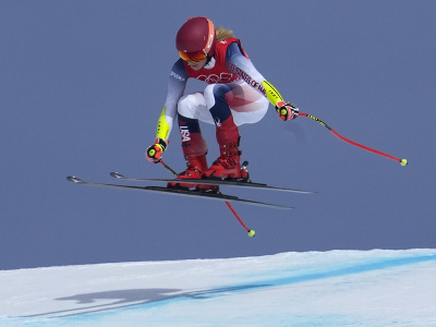 Americká lyžiarka Mikaela Shiffrinová počas super-G žien na ZOH 2022
