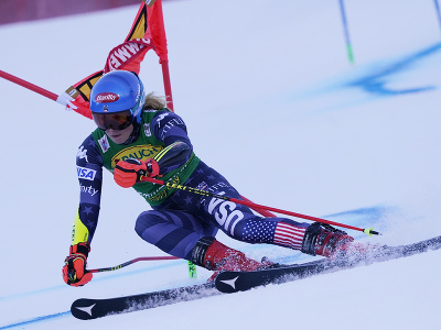 Mikaela Shiffrinová na trati obrovského slalomu v rakúskom Semmeringu