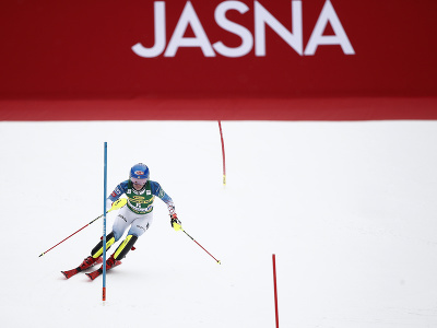 Mikaela Shiffrinová počas 2. kola slalomu v Jasnej