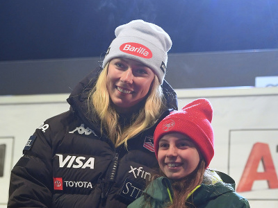 Americká lyžiarka Mikaela Shiffrinová počas žrebu štartovacích čísel na utorkový nočný slalom Svetového pohára žien v rakúskom Flachau