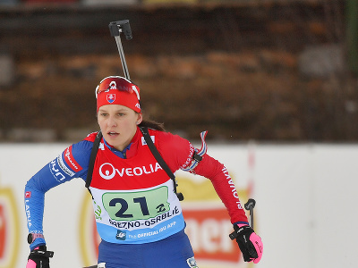 Slovenská biatlonistka Zuzana Remeňová v mixe dvojíc na majstrovstvách Európy v biatlone v Osrblí