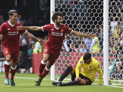 Mohamed Salah sa teší z gólu