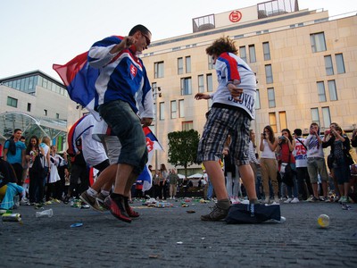 Pozápasové oslavy fanúšikov v Bratislave