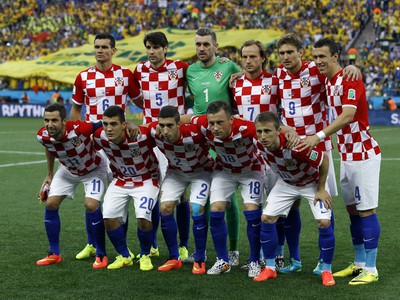 Futbalisti Chorvátska pred štartom prvého zápasu MS