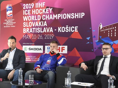 Tlačová konferencia organizačného výboru 2019 IIHF MS v ľadovom hokeji  k predstaveniu oficiálnych fanzón v dejiskách MS 2019 v Bratislave a Košiciach