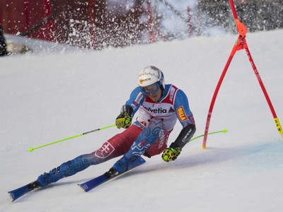 Na snímke slovenský slalomár Adam Žampa v prvom kole obrovského slalomu mužov na majstrovstvách sveta