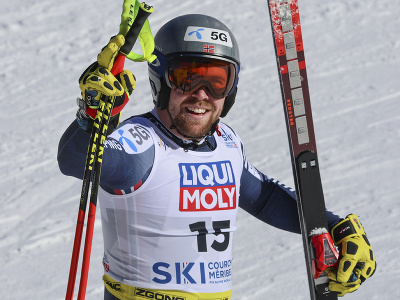 Aleksander Aamodt Kilde v cieli zjazdu mužov na MS v lyžovaní
