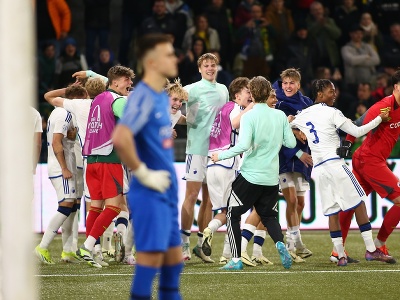 Víťazná radosť hráčov FC Kodaň po penaltovom rozstrele