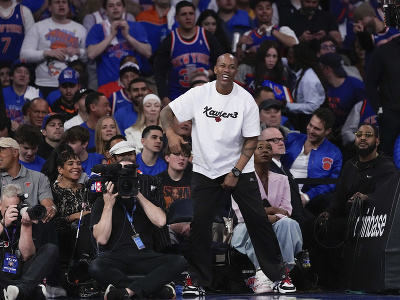 Stephon Marbury, bývalý hráč NBA, na zápase Knicks