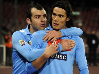 Edinson Cavani a Goran Pandev