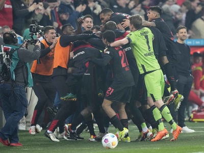 Víťazné oslavy futbalistov Bayeru Leverkusen