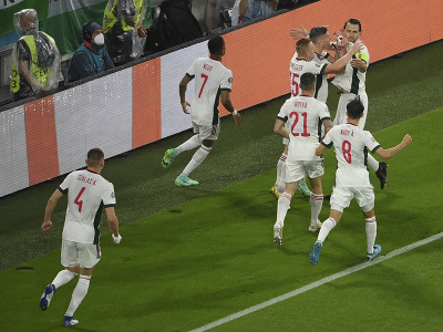 Hráči Maďarska oslavujú gól