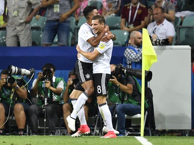 Hráči Nemecka sa radujú z gólu