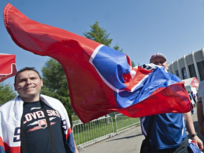 Slovenskí fanúšikovia pred zápasom s Nemeckom