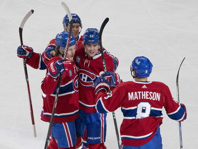 Radosť hráčov Montrealu Canadiens