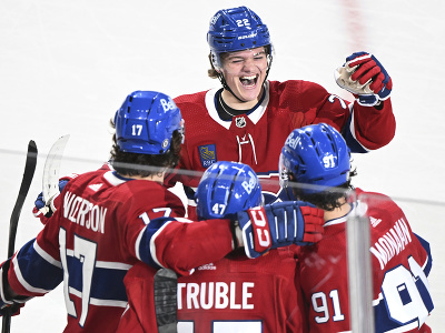 Víťazná radosť hráčov Montrealu