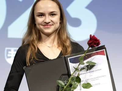 Na snímke boxerka Nicole Ďuríková počas slávnostného odovzdávania ocenení Športovec NŠC 2023