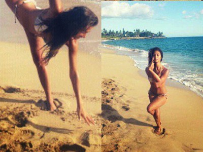 Na pláži na rodnom Havaji predvádzala i jógu. 