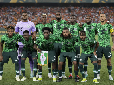 Reprezentácia Nigérie pred začiatkom finále Afrického pohára 2024