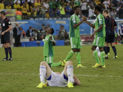 Hráči Nigérie sa tešia