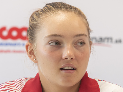Na snímke Nikola Daubnerová, členka strieborného tenisového tímu dievčat z majstrovstiev Európy tímov do 18 rokov,  ktoré sa konali na vo francúzskom Granville