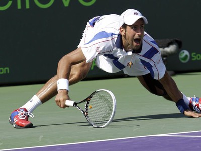 Novak Djokovič počas finále turnaja v Miami