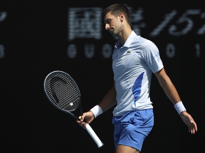 Srbský tenista Novak Djokovič počas semifinále Australian Open 2024