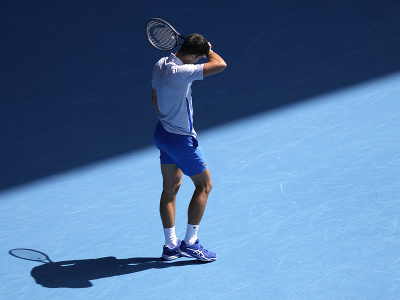 Srbský tenista Novak Djokovič počas semifinále Australian Open 2024