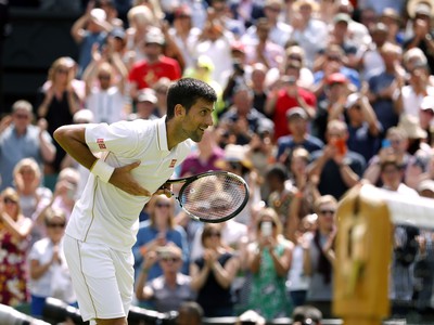 Novak Djokovič po víťazstve nad Jamesom Wardom v 1. kole na Wimbledone