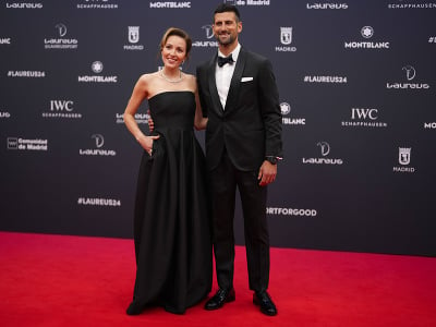 Novak Djokovič a Jelena Rističová na oceňovaní športovcov Laureus 2024