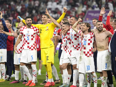 Chorváti sa tešia po výhre 2:1 v zápase o tretie miesto Chorvátsko  - Maroko