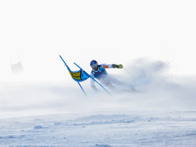 Adam Žampa na trati v 1. kole obrovského slalomu Svetového pohára v rakúskom Söldene