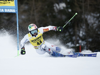 Andreas Žampa na trati 1. kola obrovského slalomu v Alta Badii