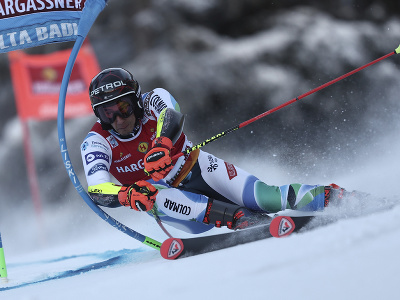 Slovinec Zan Kranjec počas 1. kola obrovského slalomu